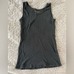 Pure Simple Natural Basic black ribbed tank top organic cotton blend size large
